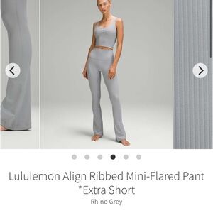 Lululemon Athletica Align Ribbed Mini-Flared Pant in Gray